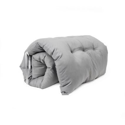 Chaise de camping pliable avec matelas noir/gris