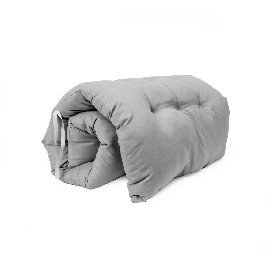 Chaise de camping pliable avec matelas noir/gris