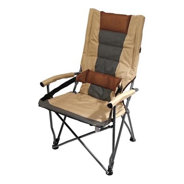 Chaise de camping pliable marron