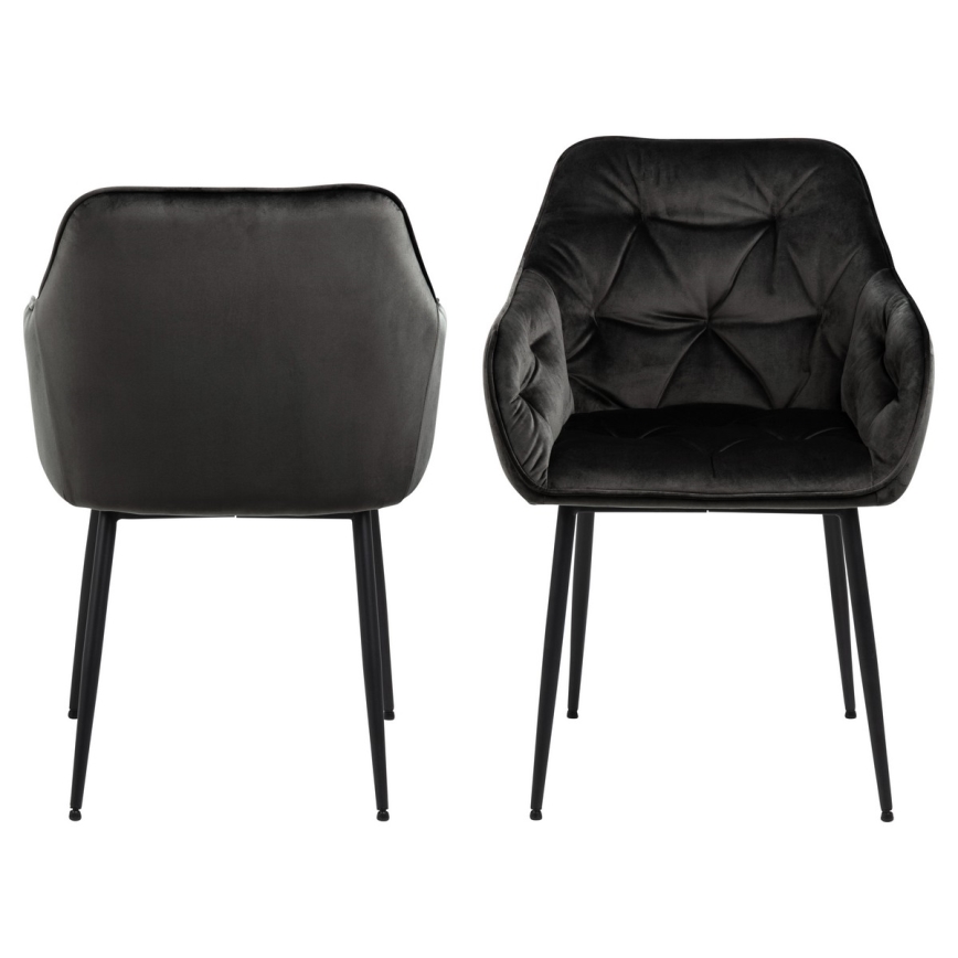 Chaise de salle à manger avec accoudoirs AYLIN 1 pcs noir