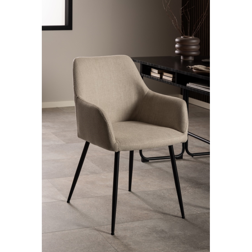 Chaise de salle à manger avec accoudoirs TANYA 1 pcs beige