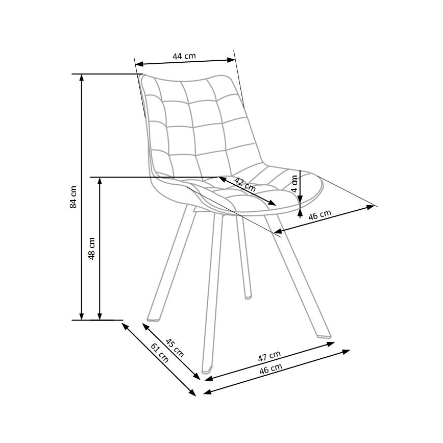 Chaise de salle à manger COMORO, 1 pièce, jaune