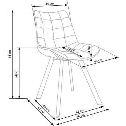 Chaise de salle à manger COMORO 1 pièce rouge foncé