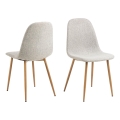 Chaise de salle à manger KAIA 1 pcs gris clair/chêne