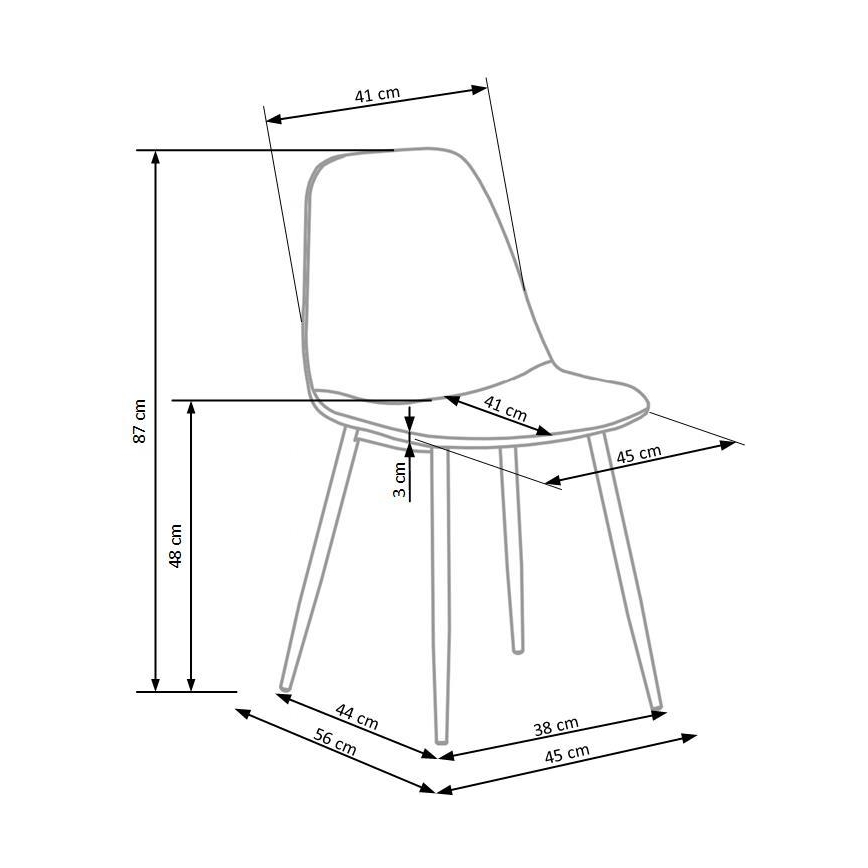 Chaise de salle à manger KINDREL, 1 pièce, beige