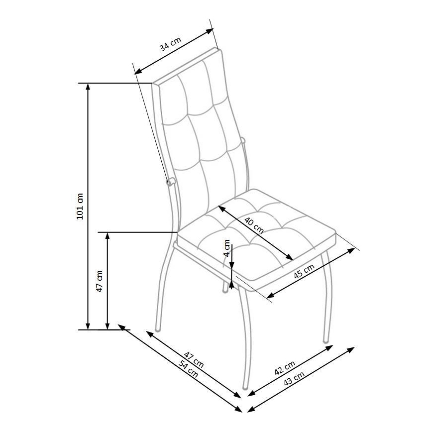 Chaise de salle à manger WARMIS 1 pièce grise