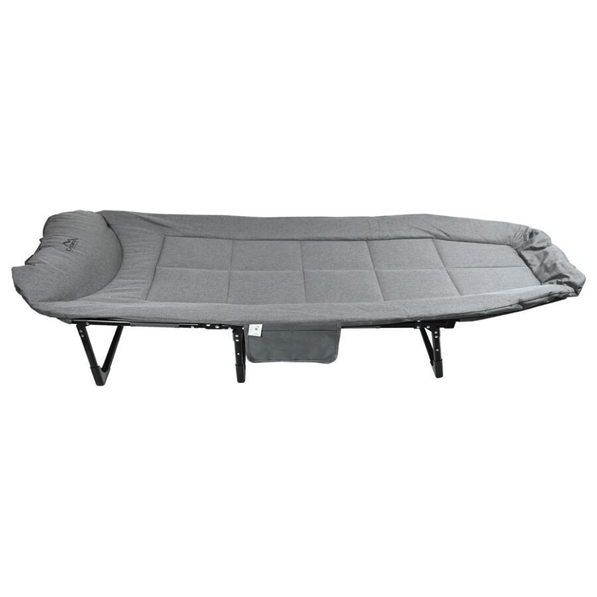 Chaise longue de camping pliante et réglable, grise