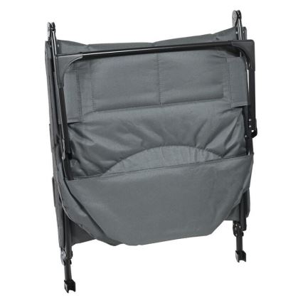 Chaise longue de camping pliante et réglable, grise