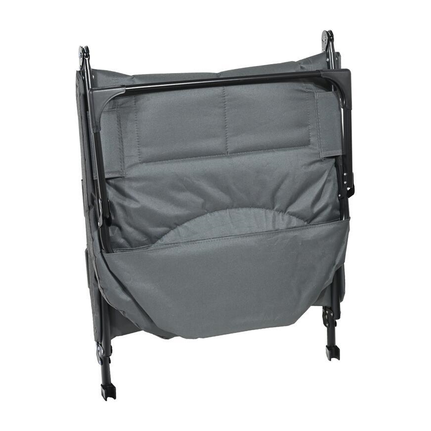 Chaise longue de camping pliante et réglable, grise
