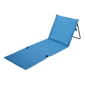 Chaise longue pliable bleu 160x55 cm
