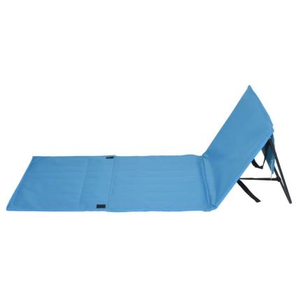 Chaise longue pliable bleu 160x55 cm