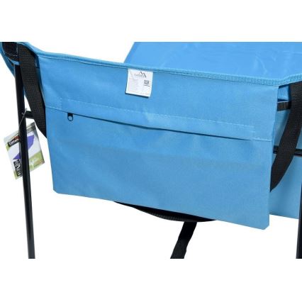 Chaise longue pliable bleu 160x55 cm