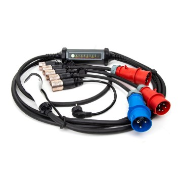 Chargeur portatif pour voitures électriques avec 4 adaptateurs Type 2 32A/480V 22kW 7m IP67