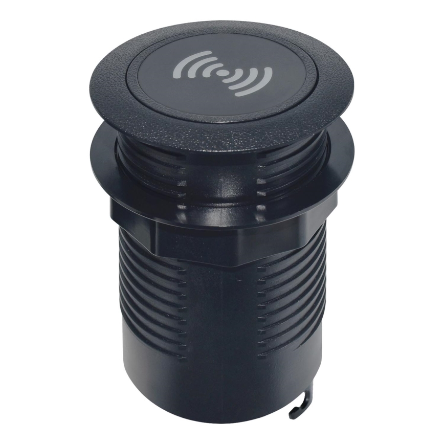Chargeur sans fil intégré + USB A+C noir