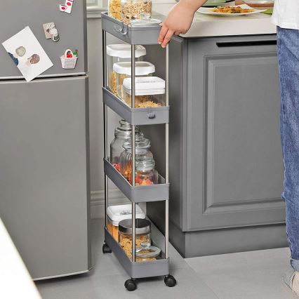 Chariot de rangement mobile MARGE gris