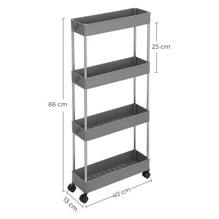 Chariot de rangement mobile MARGE gris