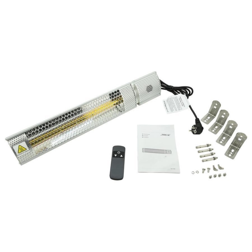 Chauffage infrarouge 1000/2000W/230V IP55 + télécommande