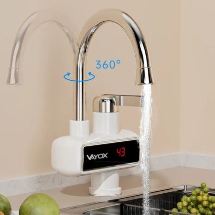 Chauffe-eau instantané avec écran Chauffe-eau instantané avec écran LED 3000W/230V IPX4 blanc3000W/230V IPX4 blanc
