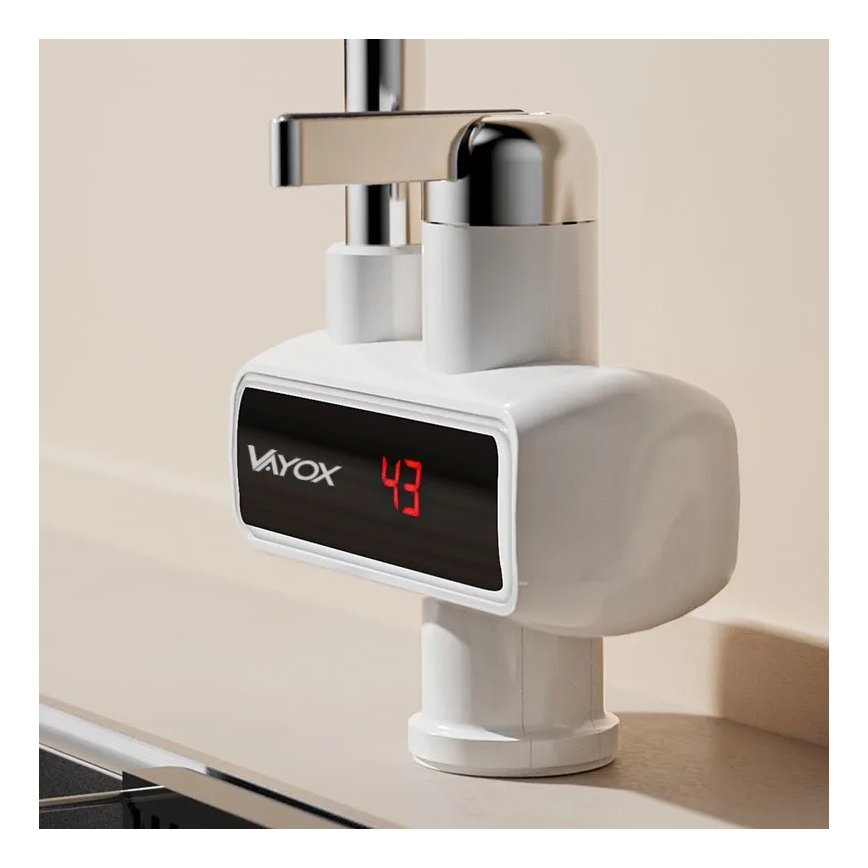 Chauffe-eau instantané avec écran Chauffe-eau instantané avec écran LED 3000W/230V IPX4 blanc3000W/230V IPX4 blanc