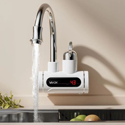 Chauffe-eau instantané avec écran Chauffe-eau instantané avec écran LED 3000W/230V IPX4 blanc3000W/230V IPX4 blanc