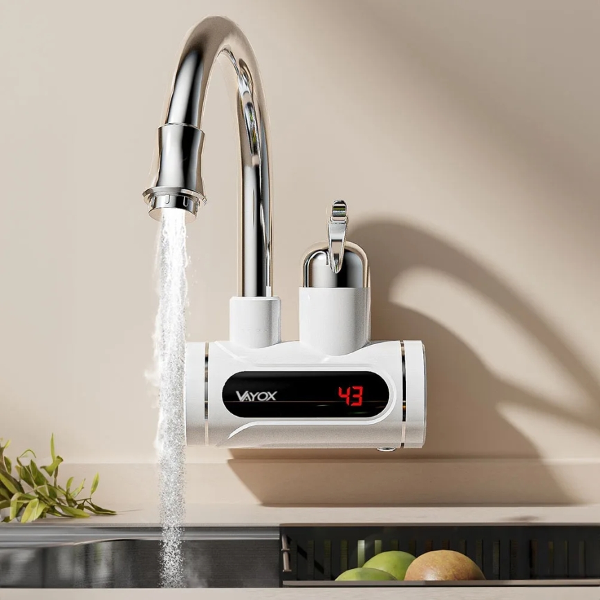 Chauffe-eau instantané avec écran Chauffe-eau instantané avec écran LED 3000W/230V IPX4 blanc3000W/230V IPX4 blanc