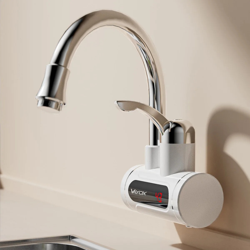 Chauffe-eau instantané avec écran Chauffe-eau instantané avec écran LED 3000W/230V IPX4 blanc3000W/230V IPX4 blanc