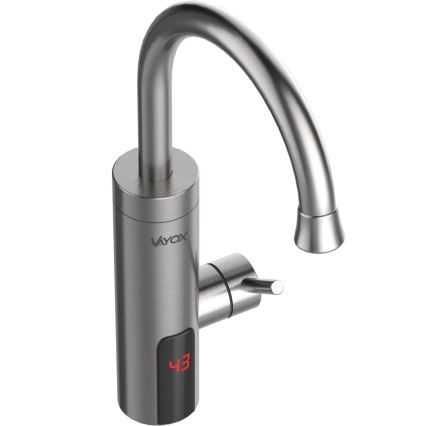 Chauffe-eau instantané avec écran LED 3000W/230V IPX4 acier inoxydable