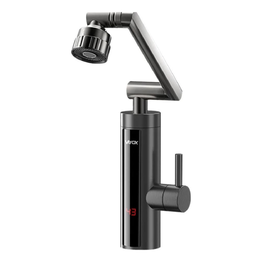 Chauffe-eau instantané avec écran LED 3000W/230V IPX4 anthracite