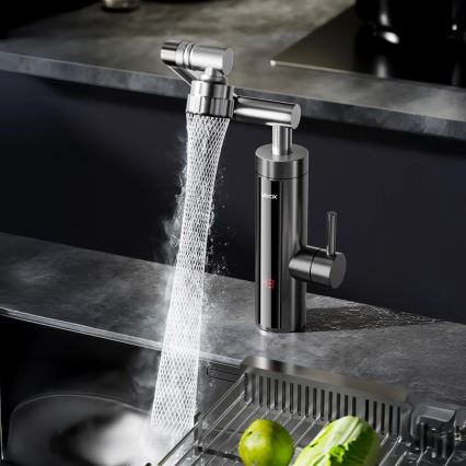 Chauffe-eau instantané avec écran LED 3000W/230V IPX4 anthracite