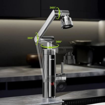 Chauffe-eau instantané avec écran LED 3000W/230V IPX4 anthracite