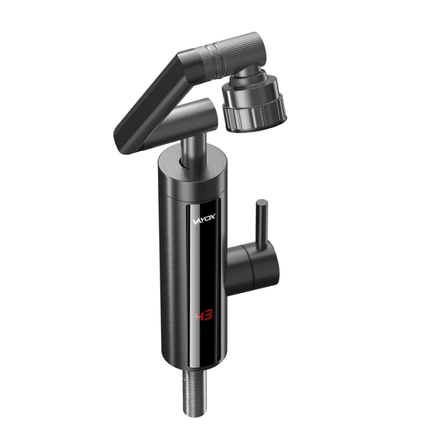 Chauffe-eau instantané avec écran LED 3000W/230V IPX4 anthracite