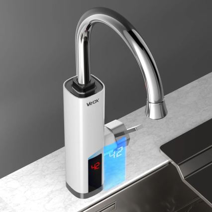Chauffe-eau instantané avec écran LED 3000W/230V IPX4 blanc