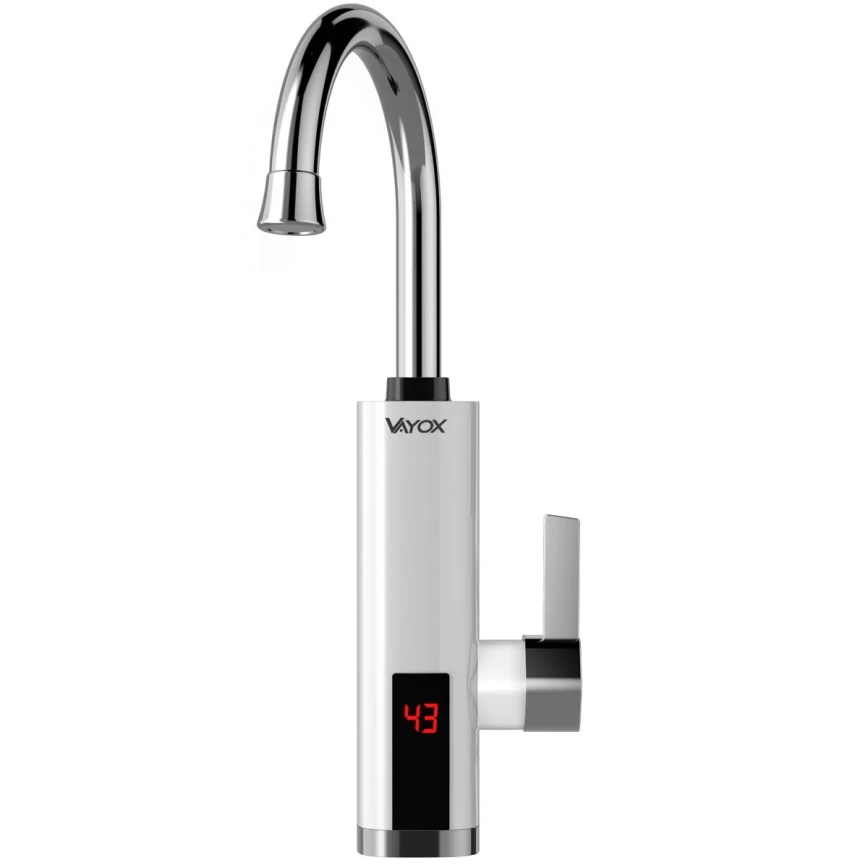 Chauffe-eau instantané avec écran LED 3000W/230V IPX4 blanc