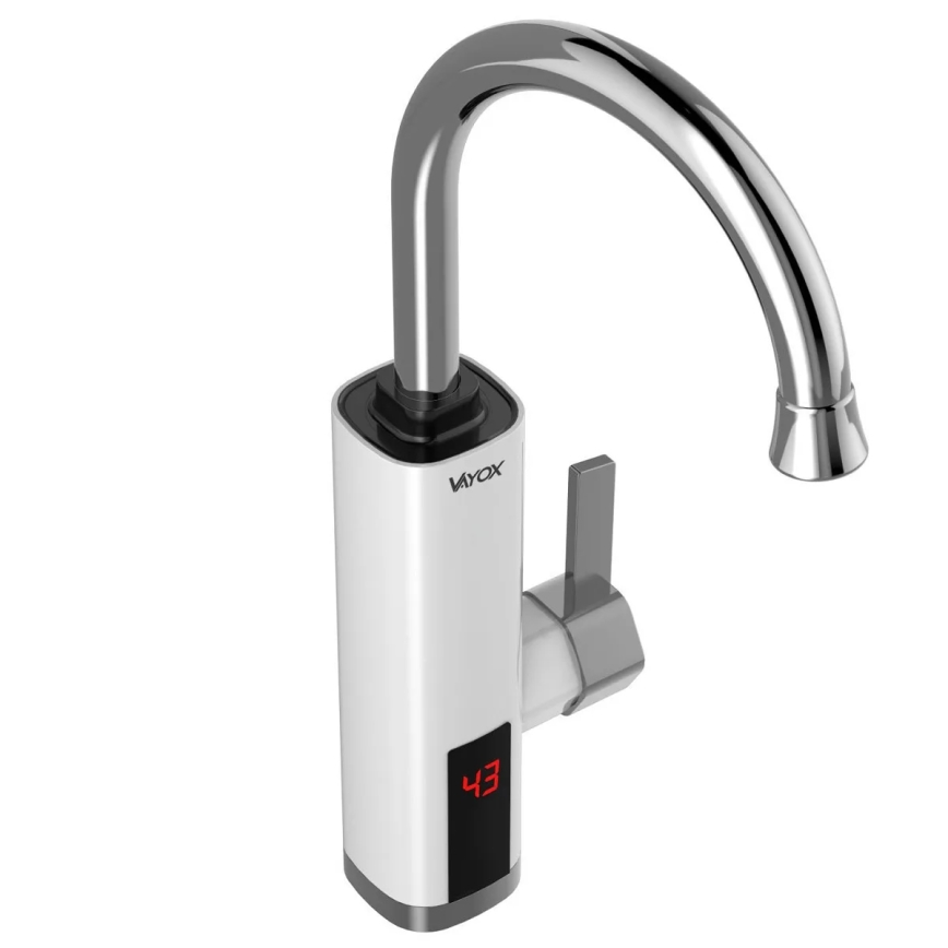 Chauffe-eau instantané avec écran LED 3000W/230V IPX4 blanc