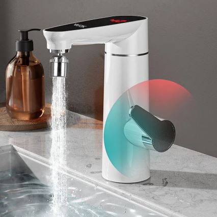 Chauffe-eau instantané avec écran LED 3000W/230V IPX4 blanc