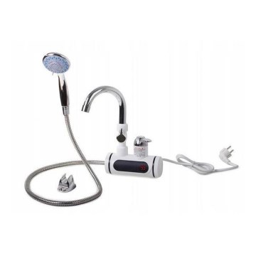 Chauffe-eau instantané avec pulvérisateur et écran LCD 3000W/230V IPX4 blanc