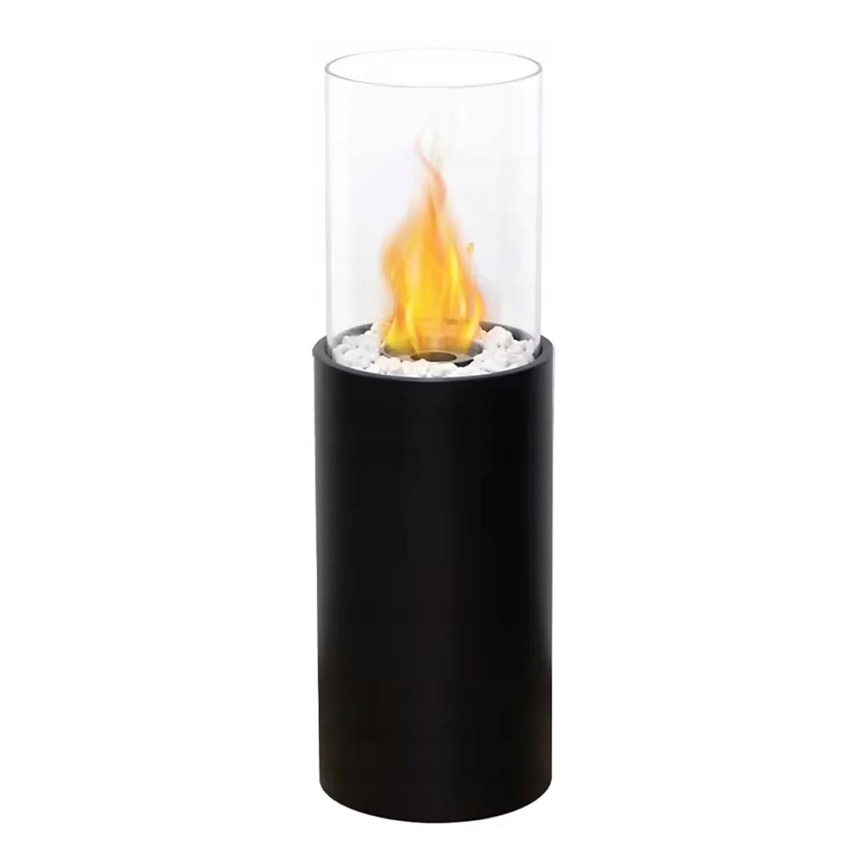 Cheminée bioéthanol 26,5x80,5 cm noire + housse de protection