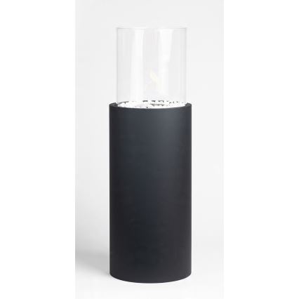 Cheminée bioéthanol 26,5x80,5 cm noire + housse de protection