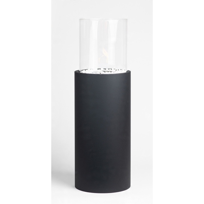 Cheminée bioéthanol 26,5x80,5 cm noire + housse de protection