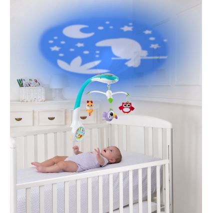 Chicco - Culla mobile con proiettore MAGIC FOREST 3xAA