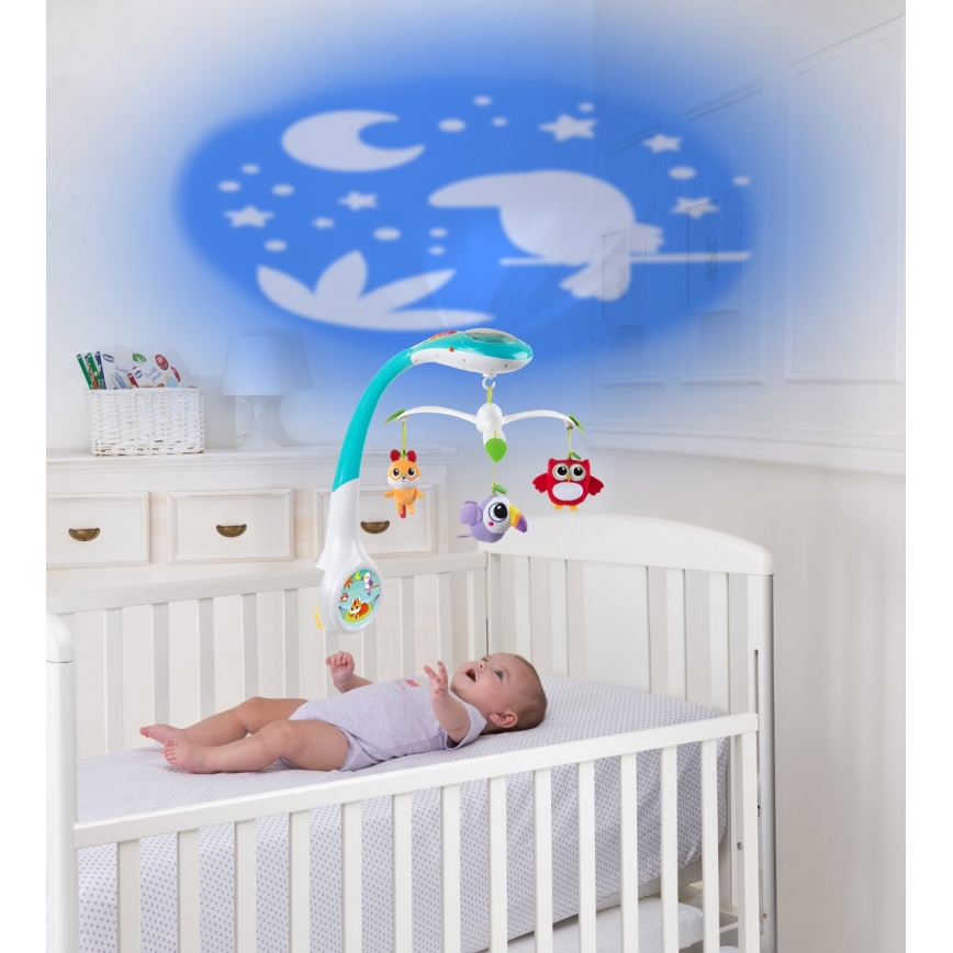 Chicco - Culla mobile con proiettore MAGIC FOREST 3xAA