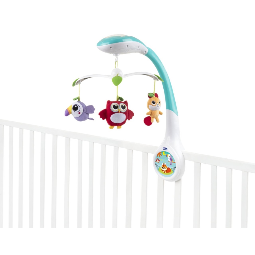 Chicco - Culla mobile con proiettore MAGIC FOREST 3xAA