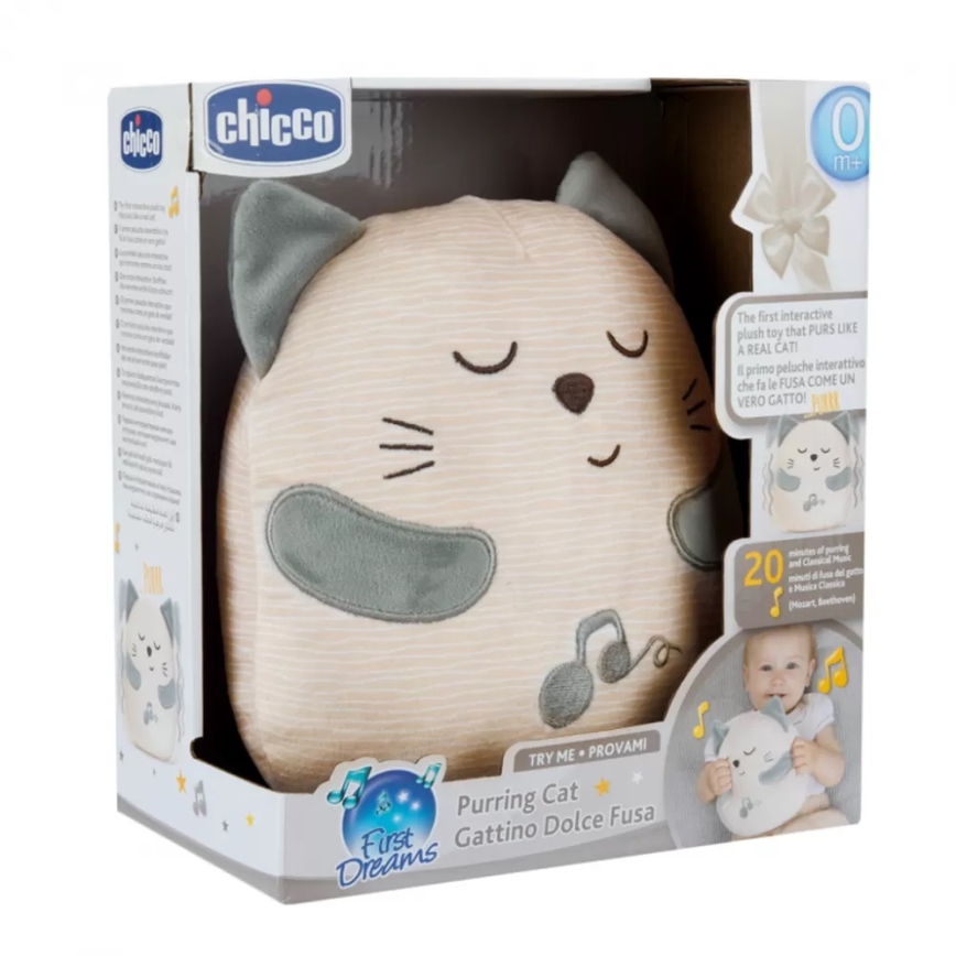 Chicco - Jouet interactif en peluche chat 3xAAA