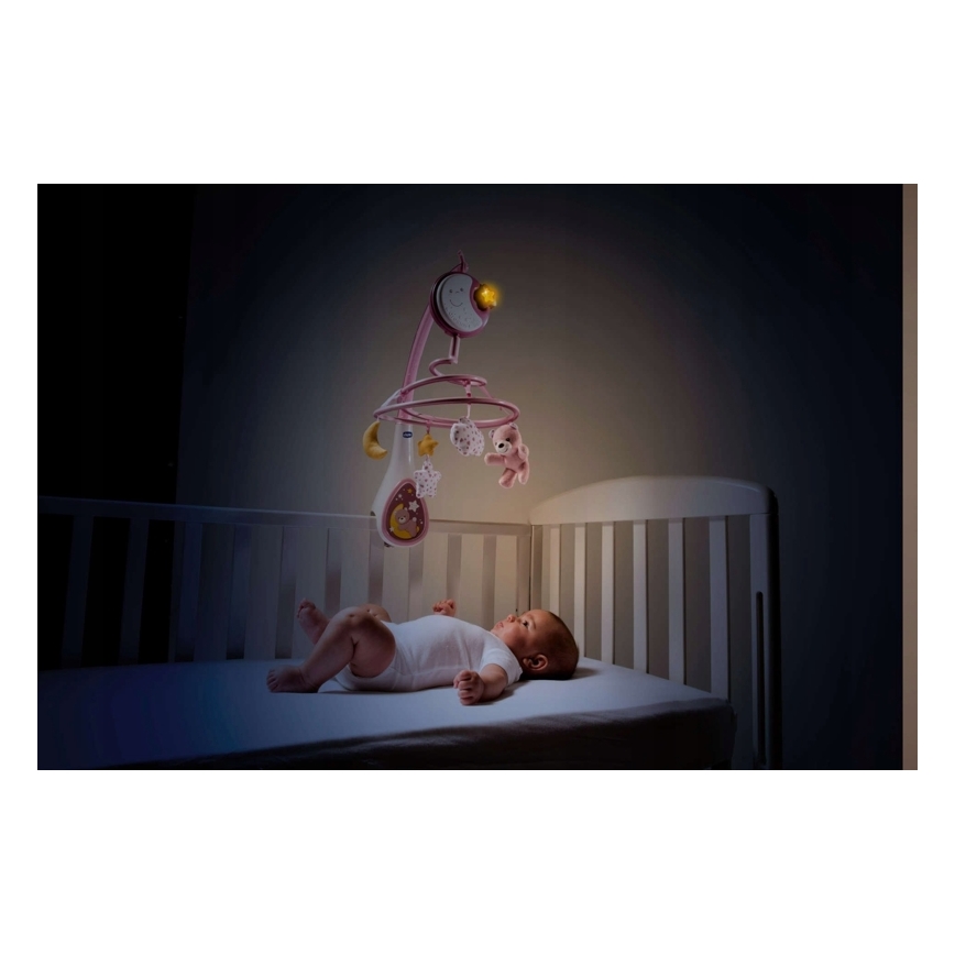Chicco - Lettino mobile con melodia 3in1  NEXT2DREAMS 3xAA rosa