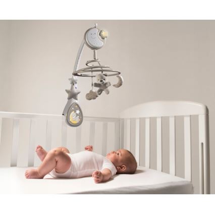Chicco - Mobile de berceau avec mélodie 3en1 NEXT2DREAMS 3xAA gris