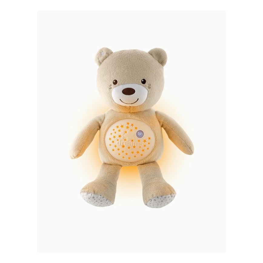 Chicco - Proiettore con melodia BABY BEAR 3xAAA beige