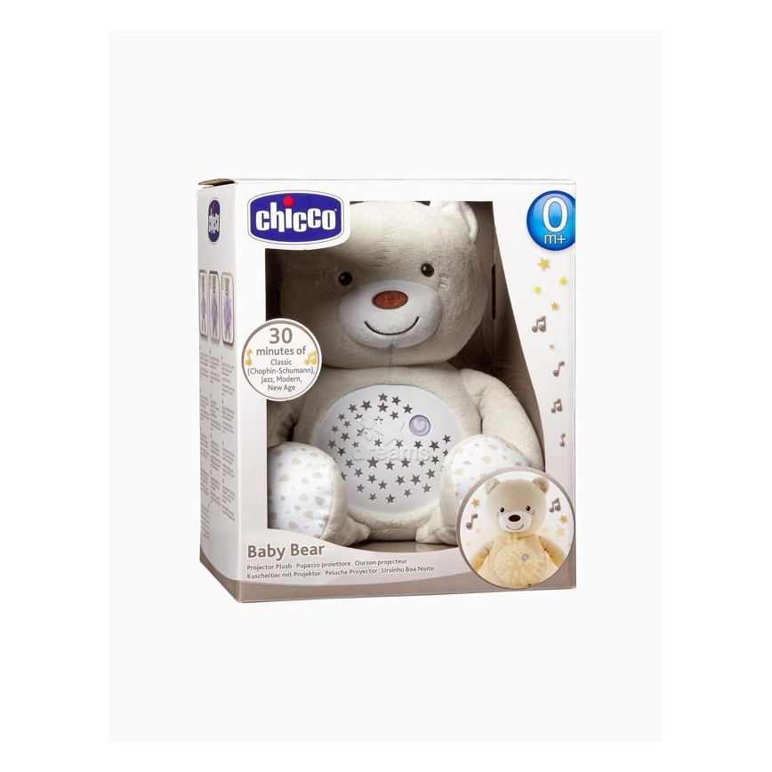 Chicco - Proiettore con melodia BABY BEAR 3xAAA beige