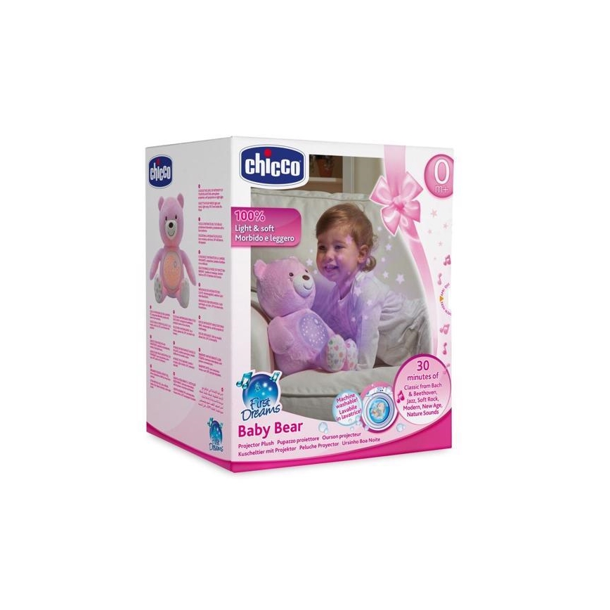 Chicco - Proiettore con melodia BABY BEAR 3xAAA rosa
