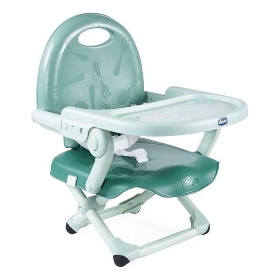 Chicco - Tragbarer Kinderstuhl mit Sitzerhöhung POCKET SNACK türkisfarben