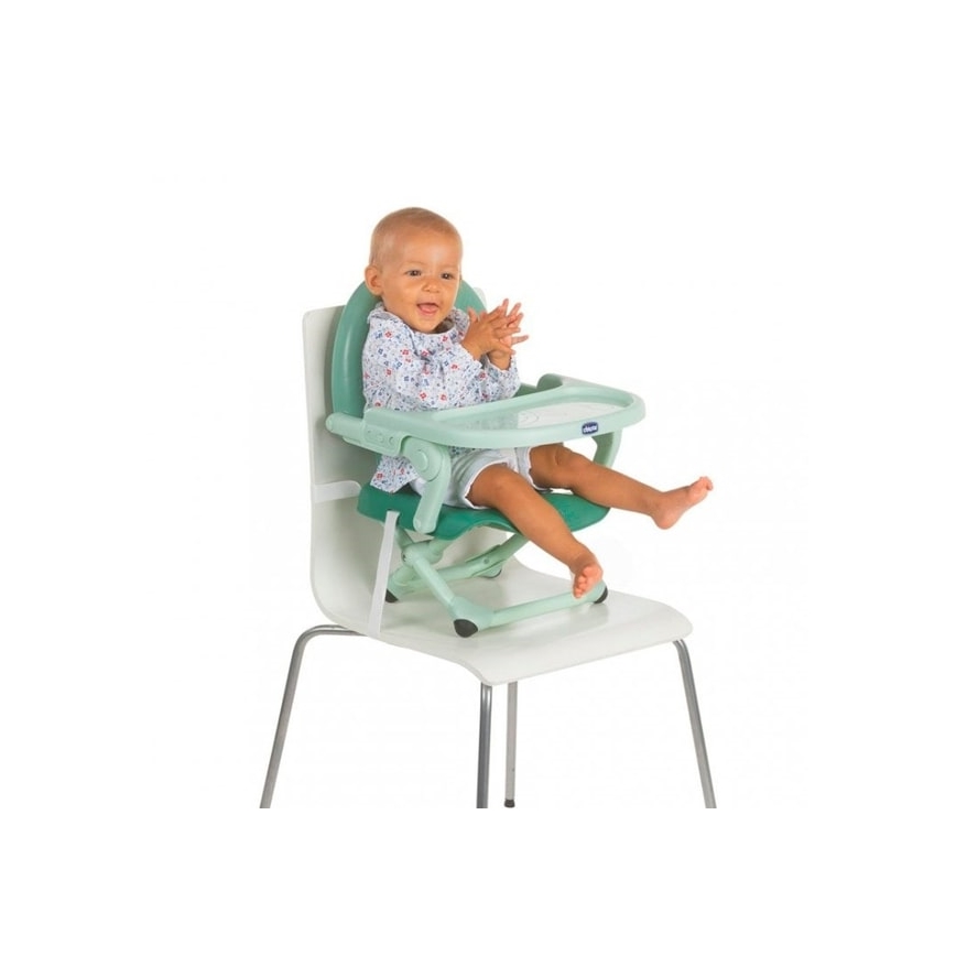 Chicco - Tragbarer Kinderstuhl mit Sitzerhöhung POCKET SNACK türkisfarben